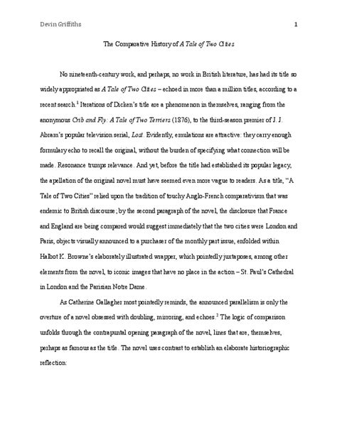 THE COMPARATIVE HISTORY OF 'A TALE OF TWO CITIES'.